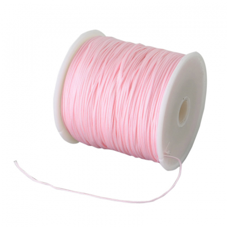 Snur imitatie matase - Snur imitatie matase culoare Roz  grosime 0.8 mm, 1 m