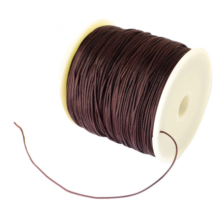 Snur imitatie matase - Snur imitatie matase culoare Coconut Brown grosime 0.8 mm, 1 m