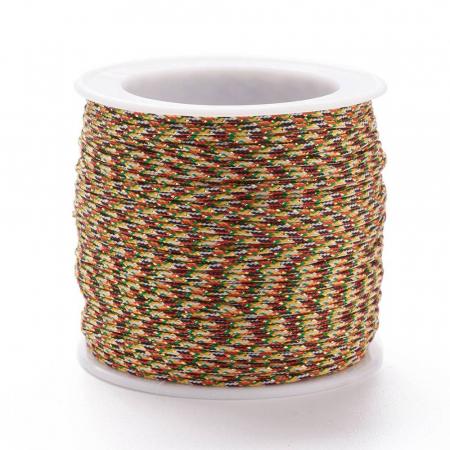 Snur imitatie matase - Snur din nailon, multicolor nuante inchise, grosime 1 mm, 1 m