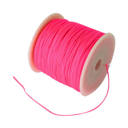 Snur imitatie matase - Snur imitatie matase culoare Roz Neon, grosime 0.8 mm, 1 m
