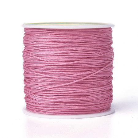 Snur imitatie matase - Snur imitatie matase culoare roz flamingo grosime 0.8 mm, 1 m