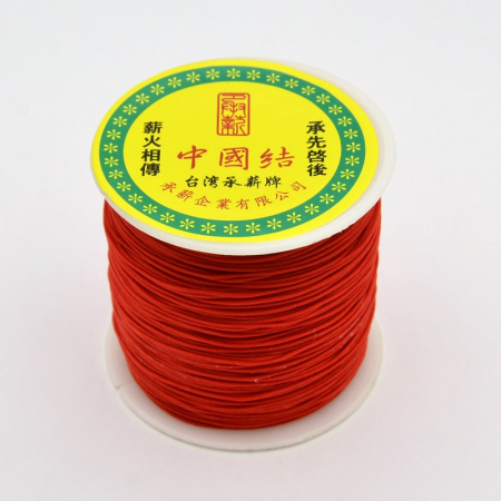 Snur imitatie matase - Snur imitatie matase culoare rosu, grosime 0.8 mm, 1 mosor de aproximativ 90 m