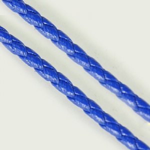 Snur impletit - Snur impletit imitatie piele, culoare albastru, grosime 3 mm, 1 m