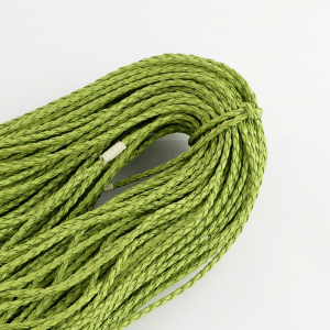 Snur impletit - Snur impletit imitatie piele, culoare verde deschis, grosime 3 mm, 1 m