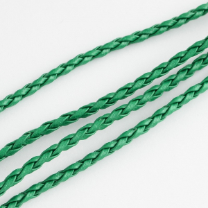 Snur impletit imitatie piele, culoare verde, grosime 3 mm, 1 m [1]