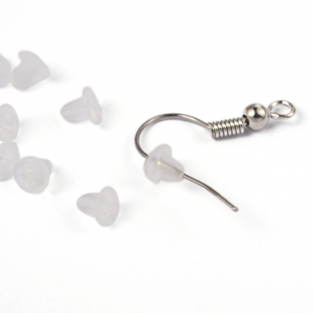 Stopper (opritori) - Stopper pentru cercei din plastic, 4 mm - 2 bucati Cod ST1