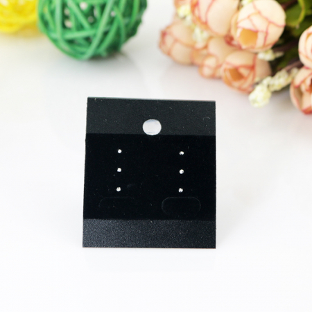 Ambalaje, cutii - Suport cercei din plastic PVC negru, 5,3X4,3 mm, 1 bucata