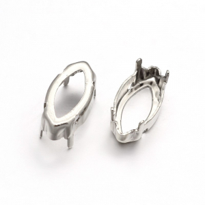 Accesorii metalice - Suport metalic pentru rhinestones, argintiu antichizat 10X5 mm, 1 buc