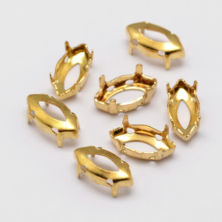 Accesorii metalice - Suport metalic pentru rhinestones, auriu 10X5 mm