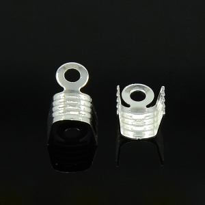 Terminatie, capat de snur din alama argintie, 7X4mm, 1 bucata [1]