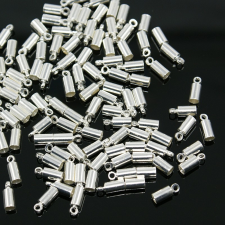 Terminatie, capat de snur din alama argintie, 9x3.5x3mm, 1 bucata [1]