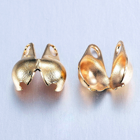 Terminatie, capat de snur calotă (clamshell), placate cu aur 18K prin Ion Plating, 6x4 mm – set 10 bucăți [1]
