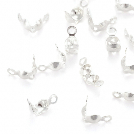 Terminatie, capat de snur din alama argintie, 7 X 4 mm, 1 bucata [1]