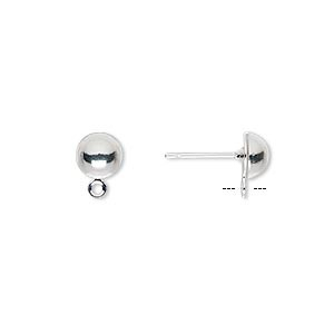 Accesorii Cercei - Tortite cercei stud din alama placata cu argint, 6 mm cercei cu tija 1 pereche Cod TSSP6
