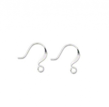 Accesorii Cercei - Tortite cercei fishook simplu din alama placata cu argint, 15 mm, 1 pereche Cod TFSP2