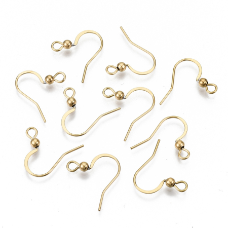 Tortițe pentru cercei tip French Hook din oțel inoxidabil 304, cu buclă orizontală, placate cu aur 18K – 15~17 mm, 1 pereche [2]