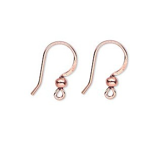 Accesorii Cercei - Tortite cercei fishhook cu biluta, din cupru, 17 mm, 1 pereche Cod TFC1