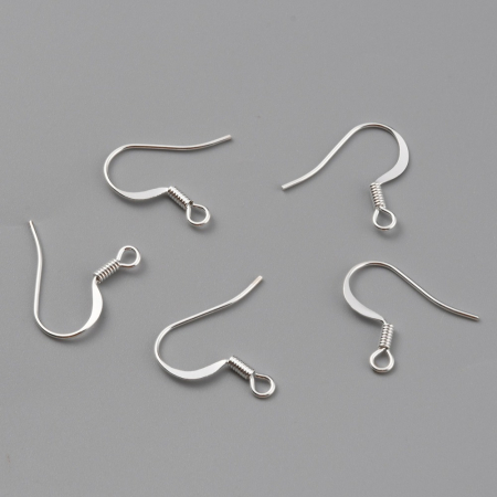 Tortite cercei fishhok cu arc, alama placata cu argint, 18 mm, 1 pereche [4]