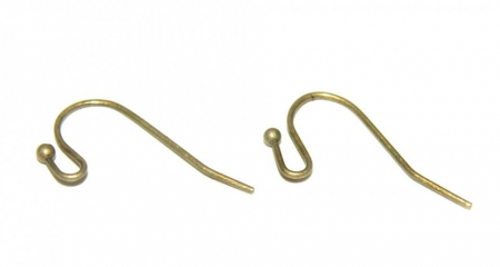 Tortite pentru cercei - Tortite cercei fishhook cu biluta din alama antichizata, culoarea bronzului antichizat 1 pereche Cod TFB1