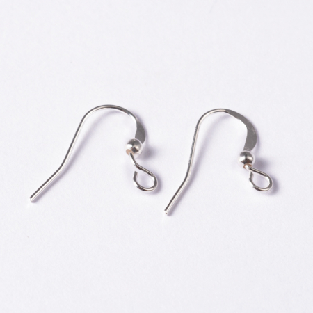 Tortite pentru cercei - Tortite cercei fishhook cu biluta din alama argintie, 1 pereche Cod TFAA1