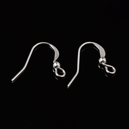 Tortite cercei fishhook cu biluta din alama argintie, 1 pereche Cod TFAA1 [3]
