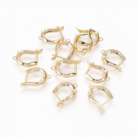 Tortite cercei hoop cu bucla, din alama placata cu aur [1]