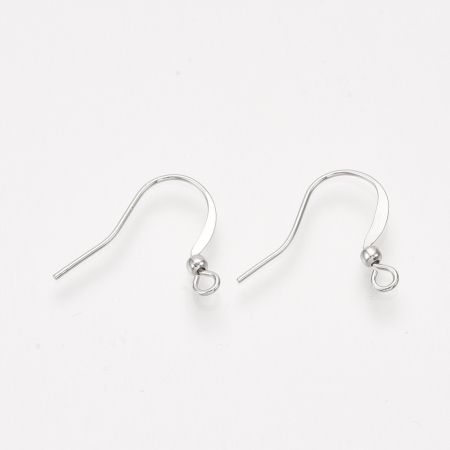 Tortite cercei fishhook, din alama placat cu platina, 17X20 mm, 1 pereche [1]