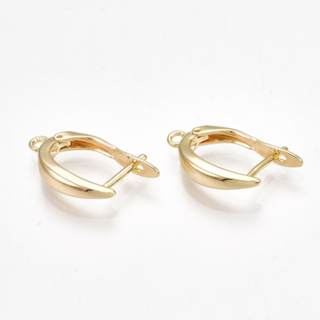 Tortite pentru cercei - Tortite cercei hoop cu bucla, din alama placata cu aur 18K, 21X12 mm, 1 pereche
