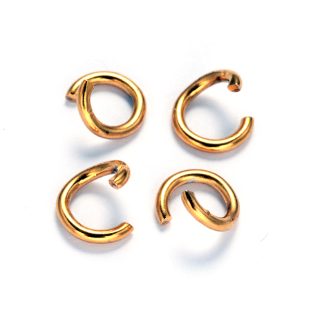 Inox placat cu 18K IP - Zale deschise din inox 304, placate cu aur 18K prin Ion Plating, 5x0.8 mm, 10 buc