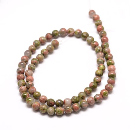 Unakit rotund 8 mm – piatră semiprețioasă naturală, 1 bucata [1]