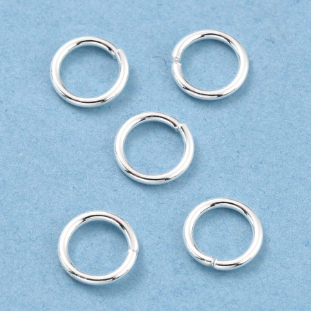Zale din alama placata cu argint 925, 6 mm, 4 mm diametru interior, 0,8 mm grosime, 1 bucata [1]