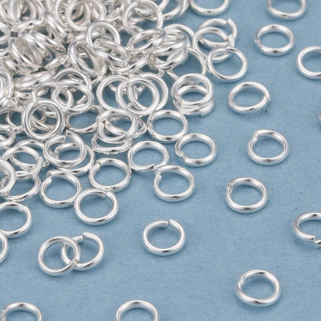Placat cu argint - Zale din alama placata cu argint 4X0,8 mm, 1 bucata