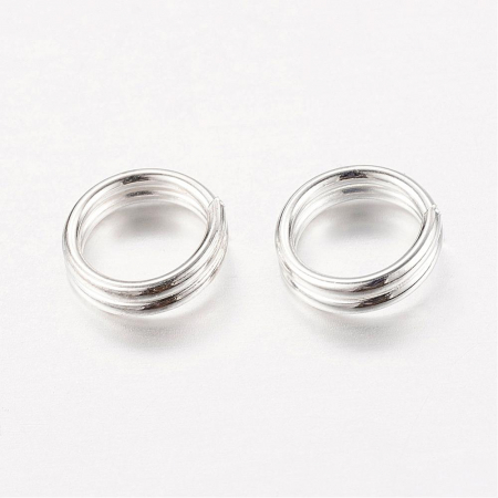Zale - Zale duble din fier, argintii 6 mmX0,8 mm grosime