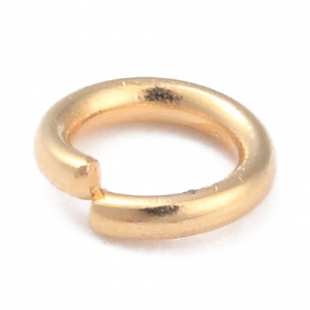 Zale din alama placata cu aur 24K, 4 mm, 0,8 mm grosime, 2,5 mm diametru, 1 bucata [2]