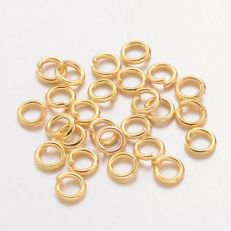 Zale - Zale din alama, aurii, 4 mm, 0,8 mm grosime, 1 bucata