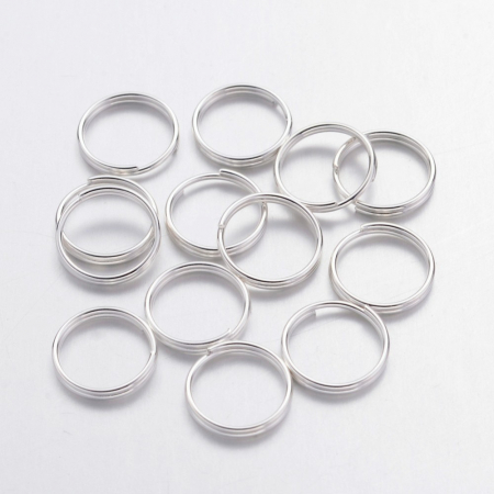 Zale - Zale duble din fier, argintii - 10 mm -0,8 mm grosime 1 bucata