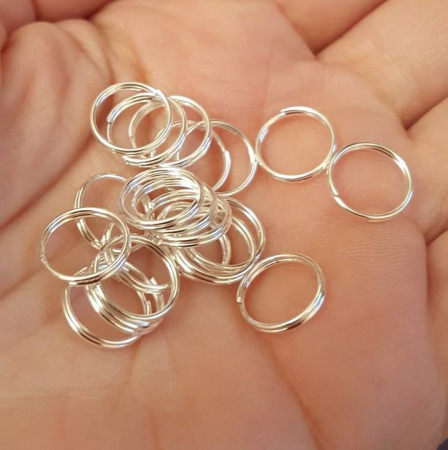 Zale duble din fier, argintii - 10 mm -0,8 mm grosime 1 bucata [1]