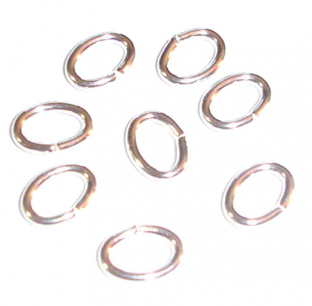 Zale - Zale ovale, alama placata cu argint - 7x5 mm - 1 mm grosimea sarmei - 1 buc