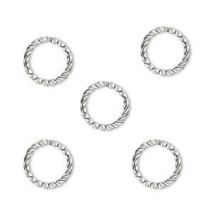 Zale - Zale rasucite, alama placata cu argint 8 mm, 5.8 mm diametru interior, 1.25 mm grosime, 1 bucata