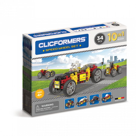 Set de construit Clicformers- Masini de viteza, set 34 piese [0]