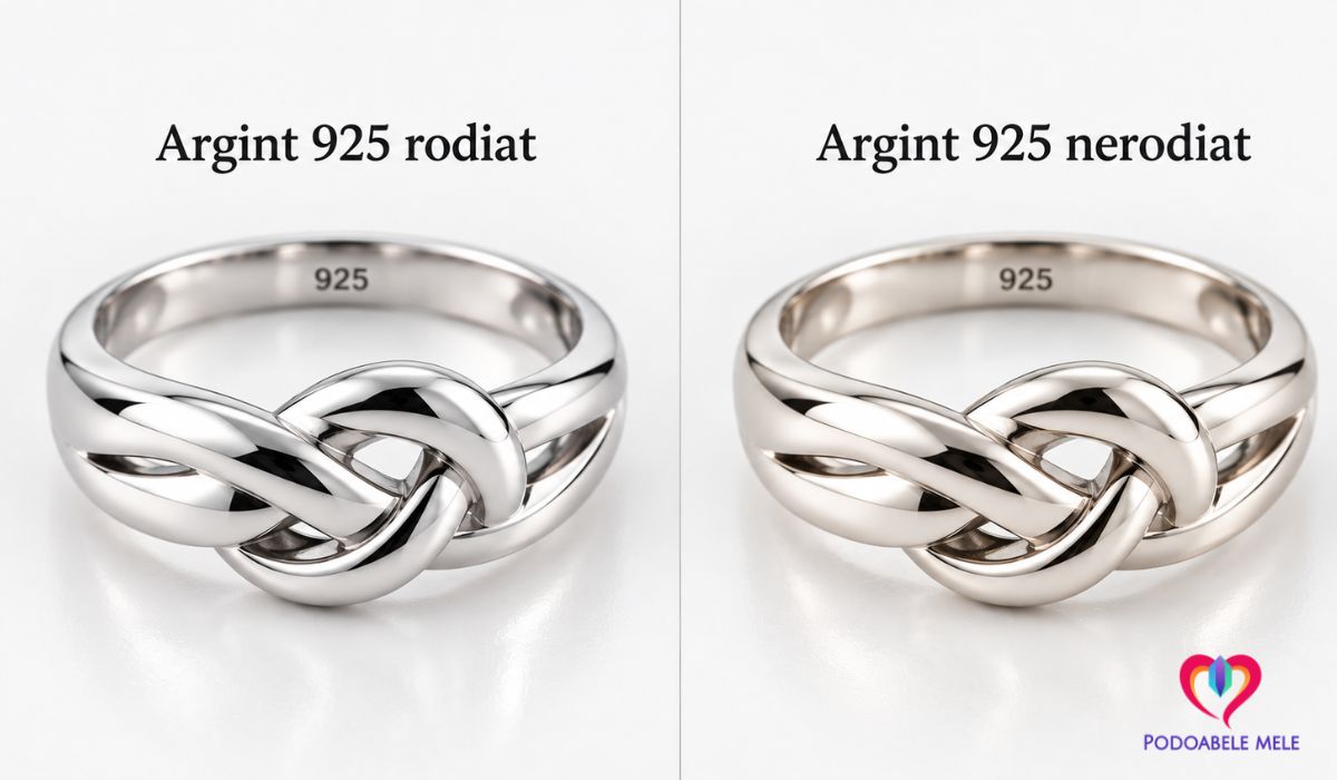 Argint 925 rodiat comparat cu argint 925 nerodiat
