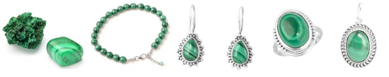 bijuterii cu malachit pentru chakra inimii Anahata