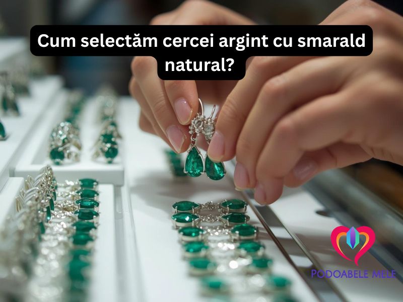 cercei argint smarald natural selectie Podoabele Mele