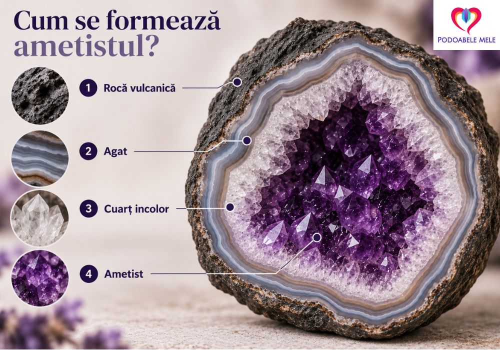 formarea unei geode de ametist