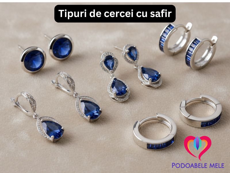 tipuri de cercei cu safir albastru