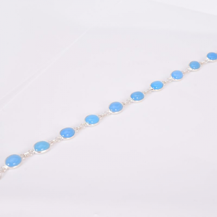 Bratara argint calcedonia albastra cabochon oval [4]