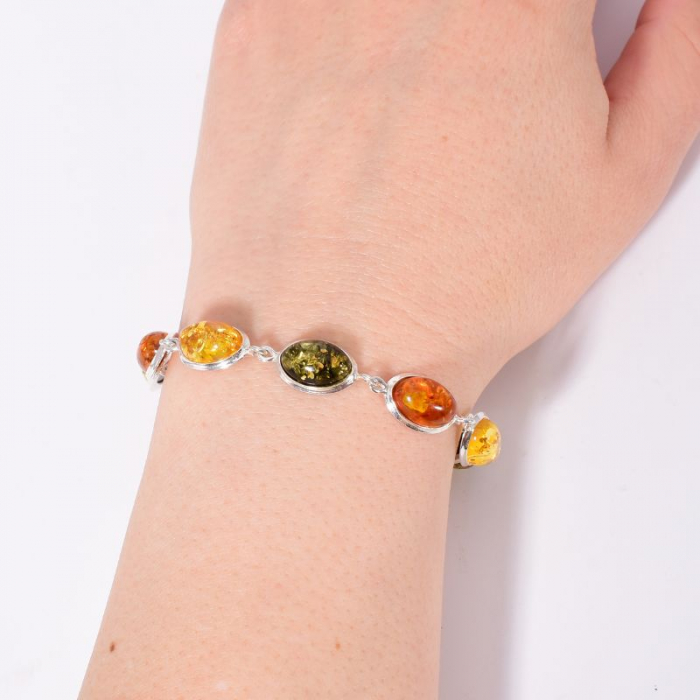 Bratara argint chihlimbar multicolor 18-20 cm [3]