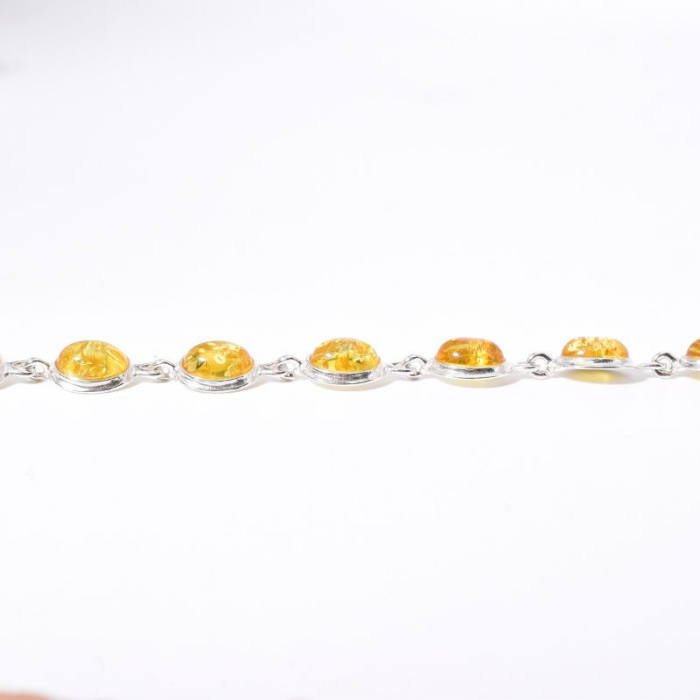 Bratara argint chihlimbar galben oval 18-20 cm [4]