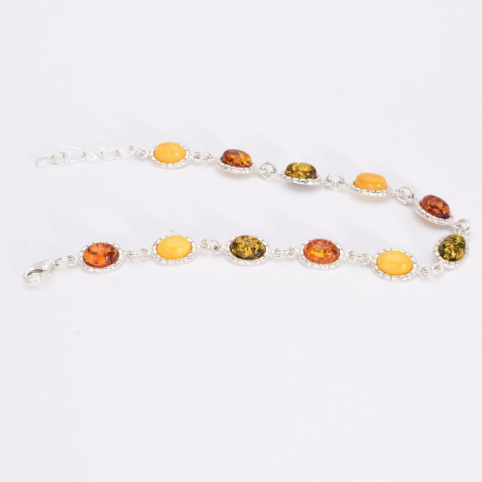 Bratara argint cu chihlimbar multicolor Baltessa, 19-21 cm [3]