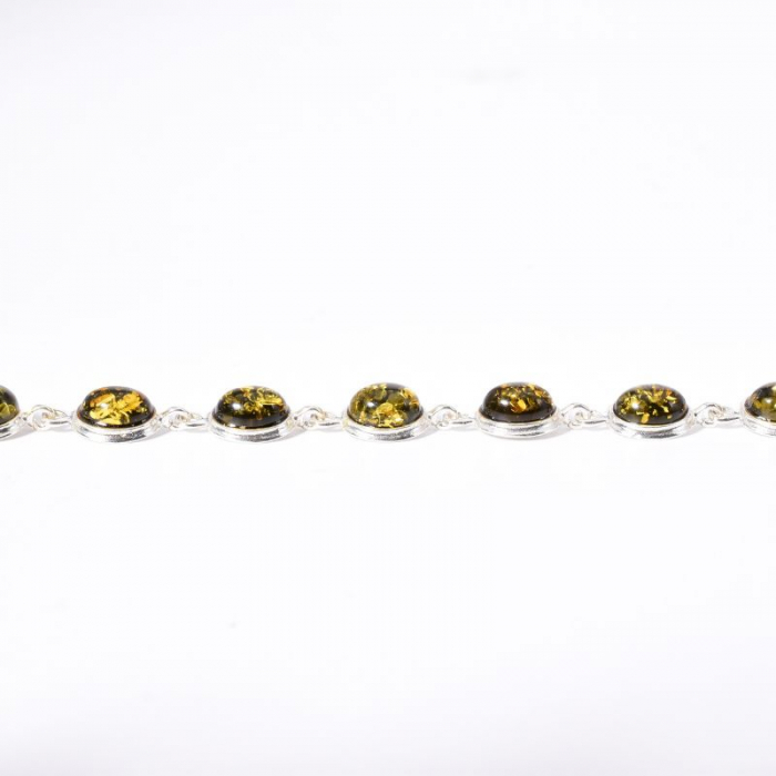 Bratara argint cu chihlimbar verde oval 18-20 cm [5]